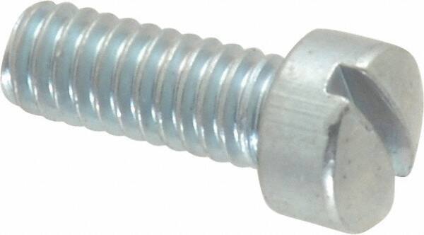 Value Collection - #8-32 UNC, 7/16" Length Under Head Slotted Drive Machine Screw - Fillister Head, Grade J82 Steel, Zinc-Plated Finish, Without Washer - Benchmark Tooling