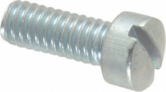 Value Collection - #8-32 UNC, 7/16" Length Under Head Slotted Drive Machine Screw - Fillister Head, Grade J82 Steel, Zinc-Plated Finish, Without Washer - Benchmark Tooling