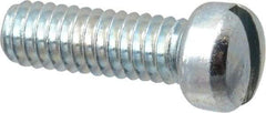 Value Collection - #8-32 UNC, 1/2" Length Under Head Slotted Drive Machine Screw - Fillister Head, Grade 2 Steel, Zinc-Plated Finish, Without Washer - Benchmark Tooling