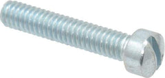 Value Collection - #8-32 UNC, 7/8" Length Under Head Slotted Drive Machine Screw - Fillister Head, Grade J82 Steel, Zinc-Plated Finish, Without Washer - Benchmark Tooling