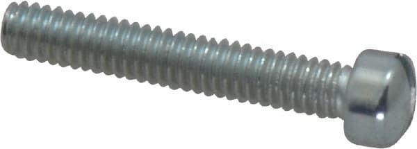 Value Collection - #8-32 UNC, 1" Length Under Head Slotted Drive Machine Screw - Fillister Head, Grade 2 Steel, Zinc-Plated Finish, Without Washer - Benchmark Tooling