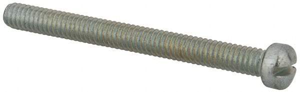 Value Collection - #8-32 UNC, 1-3/4" Length Under Head Slotted Drive Machine Screw - Fillister Head, Grade 2 Steel, Zinc-Plated Finish, Without Washer - Benchmark Tooling