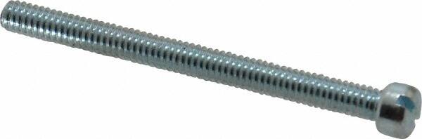 Value Collection - #8-32 UNC, 2" Length Under Head Slotted Drive Machine Screw - Fillister Head, Grade J82 Steel, Zinc-Plated Finish, Without Washer - Benchmark Tooling