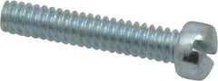 Value Collection - #10-24 UNC, 1" Length Under Head Slotted Drive Machine Screw - Fillister Head, Grade 2 Steel, Zinc-Plated Finish, Without Washer - Benchmark Tooling
