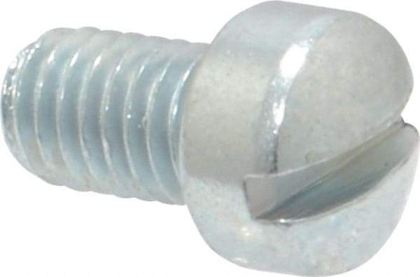 Value Collection - #10-32 UNF, 5/16" Length Under Head Slotted Drive Machine Screw - Fillister Head, Grade J82 Steel, Zinc-Plated Finish, Without Washer - Benchmark Tooling