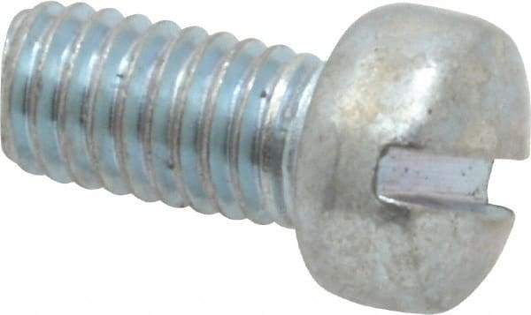 Value Collection - #10-32 UNF, 3/8" Length Under Head Slotted Drive Machine Screw - Fillister Head, Grade 2 Steel, Zinc-Plated Finish, Without Washer - Benchmark Tooling