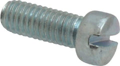 Value Collection - #10-32 UNF, 1/2" Length Under Head Slotted Drive Machine Screw - Fillister Head, Grade 2 Steel, Zinc-Plated Finish, Without Washer - Benchmark Tooling