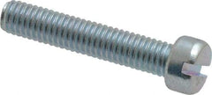 Value Collection - #10-32 UNF, 1" Length Under Head Slotted Drive Machine Screw - Fillister Head, Grade 2 Steel, Zinc-Plated Finish, Without Washer - Benchmark Tooling