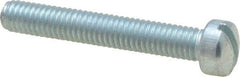 Value Collection - #10-32 UNF, 1-1/4" Length Under Head Slotted Drive Machine Screw - Fillister Head, Grade J82 Steel, Zinc-Plated Finish, Without Washer - Benchmark Tooling