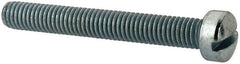 Value Collection - #10-32 UNF, 1-1/2" Length Under Head Slotted Drive Machine Screw - Fillister Head, Grade J82 Steel, Zinc-Plated Finish, Without Washer - Benchmark Tooling