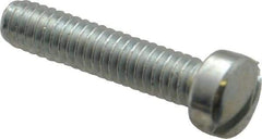 Value Collection - #12-24 UNC, 1" Length Under Head Slotted Drive Machine Screw - Fillister Head, Grade J82 Steel, Zinc-Plated Finish, Without Washer - Benchmark Tooling