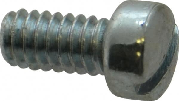 Value Collection - 1/4-20 UNC, 1/2" Length Under Head Slotted Drive Machine Screw - Fillister Head, Grade 2 Steel, Zinc-Plated Finish, Without Washer - Benchmark Tooling