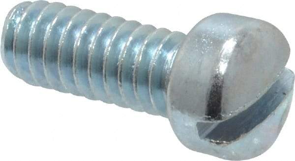 Value Collection - 1/4-20 UNC, 5/8" Length Under Head Slotted Drive Machine Screw - Fillister Head, Grade 2 Steel, Zinc-Plated Finish, Without Washer - Benchmark Tooling