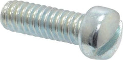 Value Collection - 1/4-20 UNC, 3/4" Length Under Head Slotted Drive Machine Screw - Fillister Head, Grade 2 Steel, Zinc-Plated Finish, Without Washer - Benchmark Tooling