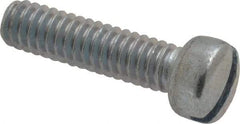 Value Collection - 1/4-20 UNC, 1" Length Under Head Slotted Drive Machine Screw - Fillister Head, Grade 2 Steel, Zinc-Plated Finish, Without Washer - Benchmark Tooling