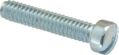 Value Collection - 1/4-20 UNC, 1-1/4" Length Under Head Slotted Drive Machine Screw - Fillister Head, Grade 2 Steel, Zinc-Plated Finish, Without Washer - Benchmark Tooling