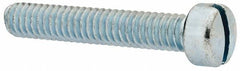 Value Collection - 1/4-20 UNC, 1-1/2" Length Under Head Slotted Drive Machine Screw - Fillister Head, Grade J82 Steel, Zinc-Plated Finish, Without Washer - Benchmark Tooling