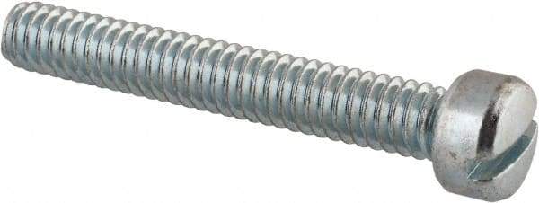 Value Collection - 1/4-20 UNC, 1-3/4" Length Under Head Slotted Drive Machine Screw - Fillister Head, Grade 2 Steel, Zinc-Plated Finish, Without Washer - Benchmark Tooling