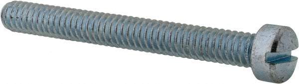 Value Collection - 1/4-20 UNC, 2-1/4" Length Under Head Slotted Drive Machine Screw - Fillister Head, Grade 2 Steel, Zinc-Plated Finish, Without Washer - Benchmark Tooling