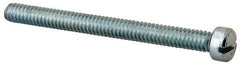 Value Collection - 1/4-20 UNC, 2-3/4" Length Under Head Slotted Drive Machine Screw - Fillister Head, Grade J82 Steel, Zinc-Plated Finish, Without Washer - Benchmark Tooling