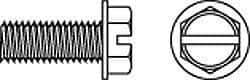 Value Collection - #10-24 UNC, 3/8" OAL Slotted Drive Machine Screw - Hex Washer Head, Grade J82 Steel, Zinc-Plated Finish, Without Washer - Benchmark Tooling
