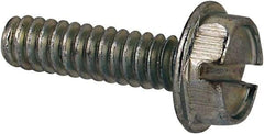 Value Collection - #6-32 UNC, 1/2" OAL Slotted Drive Machine Screw - Hex Washer Head, Grade J82 Steel, Zinc-Plated Finish, Without Washer - Benchmark Tooling