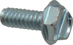 Value Collection - #10-24 UNC, 1/2" OAL Slotted Drive Machine Screw - Hex Washer Head, Grade J82 Steel, Zinc-Plated Finish, Without Washer - Benchmark Tooling