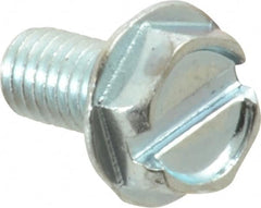 Value Collection - #10-32 UNF, 3/8" OAL Slotted Drive Machine Screw - Hex Washer Head, Grade J82 Steel, Zinc-Plated Finish, Without Washer - Benchmark Tooling