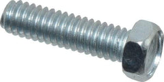 Value Collection - #8-32 UNC, 5/8" Length Under Head Hex Drive Machine Screw - Hex Head, Grade J82 Steel, Zinc-Plated Finish, Without Washer - Benchmark Tooling