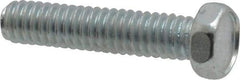 Value Collection - #8-32 UNC, 3/4" Length Under Head Hex Drive Machine Screw - Hex Head, Grade J82 Steel, Zinc-Plated Finish, Without Washer - Benchmark Tooling