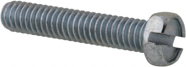 Value Collection - #8-32 UNC, 7/8" Length Under Head Hex Drive Machine Screw - Hex Head, Grade 2 Steel, Zinc-Plated Finish, Without Washer - Benchmark Tooling