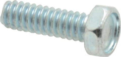 Value Collection - #10-24 UNC, 5/8" Length Under Head Hex Drive Machine Screw - Hex Head, Grade J82 Steel, Zinc-Plated Finish, Without Washer - Benchmark Tooling