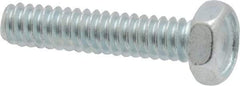 Value Collection - #10-24 UNC, 7/8" Length Under Head Hex Drive Machine Screw - Hex Head, Grade 2 Steel, Zinc-Plated Finish, Without Washer - Benchmark Tooling
