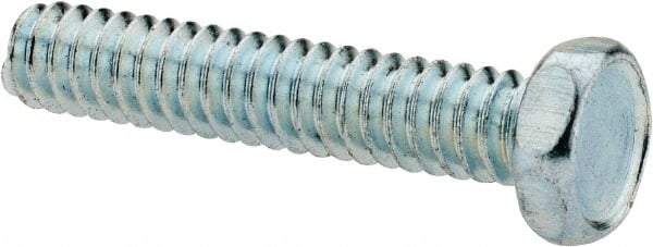 Value Collection - #10-24 UNC, 1" Length Under Head Hex Drive Machine Screw - Hex Head, Grade 2 Steel, Zinc-Plated Finish, Without Washer - Benchmark Tooling