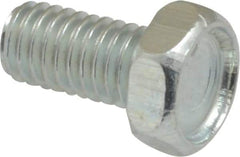 Value Collection - #10-32 UNF, 3/8" Length Under Head Hex Drive Machine Screw - Hex Head, Grade J82 Steel, Zinc-Plated Finish, Without Washer - Benchmark Tooling