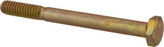 Made in USA - 1/4-20 UNC, 2-3/4" Length Under Head Hex Head Cap Screw - Partially Threaded, Grade 8 Alloy Steel, Zinc Yellow Dichromate Finish, 7/16" Hex - Benchmark Tooling