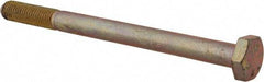 Made in USA - 1/4-28 UNF, 3-1/4" Length Under Head Hex Head Cap Screw - Partially Threaded, Grade 8 Alloy Steel, Zinc Yellow Dichromate Finish, 1/2" Hex - Benchmark Tooling