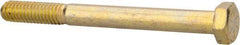 Made in North America - 5/16-18 UNC, 3-1/4" Length Under Head Hex Head Cap Screw - Partially Threaded, Grade 8 Alloy Steel, Zinc Yellow Dichromate Finish, 1/2" Hex - Benchmark Tooling
