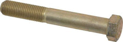 Made in USA - 7/16-20 UNF, 3" Length Under Head Hex Head Cap Screw - Partially Threaded, Grade 8 Alloy Steel, Zinc Yellow Dichromate Finish, 5/8" Hex - Benchmark Tooling