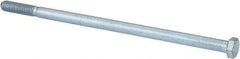 Made in USA - 3/8-16 UNC, 8" Length Under Head Hex Head Cap Screw - Grade 5 Steel, Zinc-Plated Finish, 9/16" Hex - Benchmark Tooling