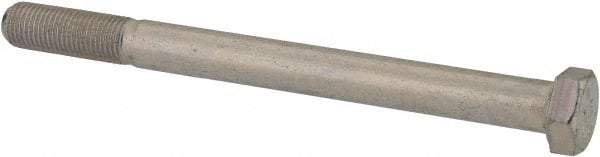 Made in USA - 3/8-24 UNF, 4-1/2" Length Under Head Hex Head Cap Screw - Partially Threaded, Grade 5 Steel, Zinc-Plated Finish, 9/16" Hex - Benchmark Tooling