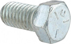 Made in USA - 7/16-14 UNC, 7/8" Length Under Head Hex Head Cap Screw - Fully Threaded, Grade 5 Steel, Zinc-Plated Finish, 5/8" Hex - Benchmark Tooling
