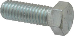 Made in USA - 7/16-14 UNC, 1-1/4" Length Under Head Hex Head Cap Screw - Fully Threaded, Grade 5 Steel, Zinc-Plated Finish, 5/8" Hex - Benchmark Tooling