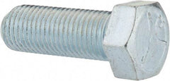 Made in USA - 7/16-20 UNF, 1-1/4" Length Under Head Hex Head Cap Screw - Fully Threaded, Grade 5 Steel, Zinc-Plated Finish, 5/8" Hex - Benchmark Tooling