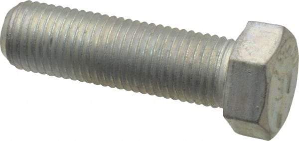 Made in USA - 7/16-20 UNF, 1-1/2" Length Under Head Hex Head Cap Screw - Fully Threaded, Grade 5 Steel, Zinc-Plated Finish, 5/8" Hex - Benchmark Tooling