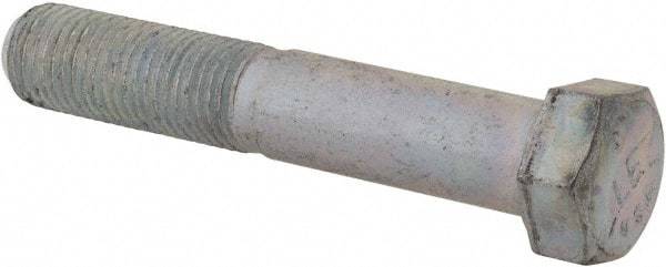 Made in USA - 7/16-20 UNF, 2-1/2" Length Under Head Hex Head Cap Screw - Partially Threaded, Grade 5 Steel, Zinc-Plated Finish, 5/8" Hex - Benchmark Tooling