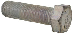 Made in USA - 9/16-18 UNF, 2" Length Under Head Hex Head Cap Screw - Fully Threaded, Grade 5 Steel, Zinc-Plated Finish, 13/16" Hex - Benchmark Tooling