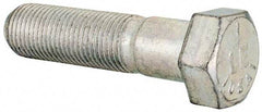 Made in USA - 9/16-18 UNF, 2-1/4" Length Under Head Hex Head Cap Screw - Partially Threaded, Grade 5 Steel, Zinc-Plated Finish, 13/16" Hex - Benchmark Tooling