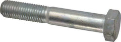 Made in USA - 3/4-10 UNC, 4-1/2" Length Under Head Hex Head Cap Screw - Partially Threaded, Grade 5 Steel, Zinc-Plated Finish, 1-1/8" Hex - Benchmark Tooling