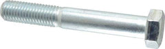 Made in USA - 3/4-10 UNC, 5" Length Under Head Hex Head Cap Screw - Partially Threaded, Grade 5 Steel, Zinc-Plated Finish, 1-1/8" Hex - Benchmark Tooling
